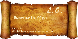 Löwenstein Olga névjegykártya